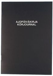 Ajopäiväkirja A5 suomi/ruotsi muovikannet musta 32 sivua