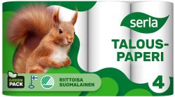 Talouspaperi kokoarkki valkoinen, 4 rll/pkt,  5pkt/sk