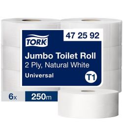 Jumbo T1 WC-paperi valkoinen 2krs 1388ark/rll 6rll/sk