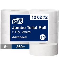 Jumbo T1 Advanced wc-paperi 2-krs valkoinen 360m 6rll