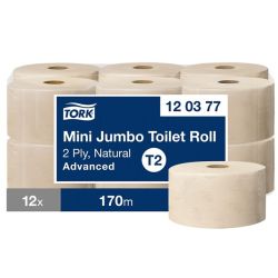 T2 Advanced Natural Mini Jumbo wc-paperi 2-krs 12rll