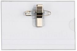 Nimikorttikotelo 91x57mm klipsi/neula 50kpl