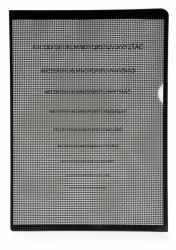 Tietoturvatasku A4 PP  2-sivua auki musta rasterikuvio