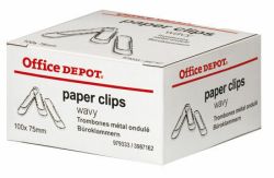 Paperiliitin Wavy 75mm hopea sinkitty 100kpl