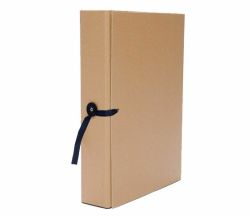 Arkistokotelo A4/6cm nappi/nauha ruskea voimapahvi 1,5 mm