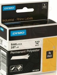 Rhino tarranauha 9mm/5,5m musta/valkoinen polyesteri