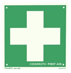 Opastekilpi RISTI jälkivalaiseva kaksipuolinen 20x20cm 