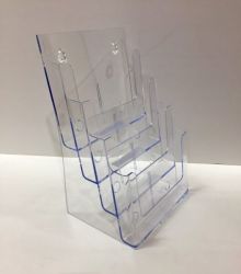 Esiteteline A4 4-lokeroa läpinäkyvä pöytämalli/seinämalli