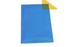 !Muovitasku A4 130mic 2-sivua auki PP sininen appelsiinipinta 100kpl