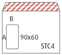 Kirjekuori C4 valkoinen ikkuna 90x60mm tarrasuljenta 500kpl