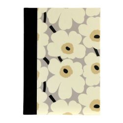Marimekko Unikko A5  muistikirja blanko harmaa/musta