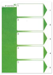 Hakemisto A4 1-5  muovi/hakemistosivu kartonki