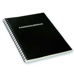 Ajanvarauskirja A4 24kk musta 224 sivua 8.00-21.00
