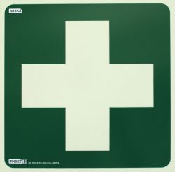 Opastekilpi RISTI jälkivalaiseva kaksipuolinen 19x19 cm