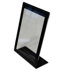 Style esiteteline L-malli A5 kirkas akryyli mustat reunat 5kpl