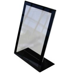 Style esiteteline L-malli A4 kirkas akryyli mustat reunat 5kpl