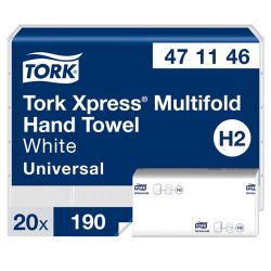 Tork Xpress H2 Universal käsipyyhe 2-krs valkoinen 3800ark