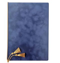 Adressikansio samettia tummansininen kultainen nyöri