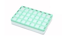 Lääkeannostelija 7x4 lokeroa turkoosi