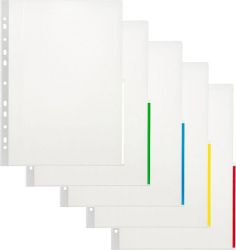 Signaalitasku A4 115mic väriraita kirkas sileä PP 100kpl
