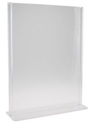 Esiteteline pöydälle A4 T-malli lasinkirkas akryyli