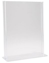 Esiteteline pöydälle A5 T-malli kirkas akryyli