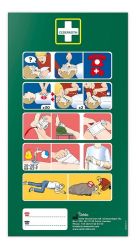 Hätäensiapuohjetarra kuvallinen 33x18cm