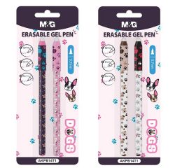 Söpöt Koirat blister 2kpl pyyhittävä geelikynä 0,7mm sininen muste