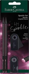 Sparkle kirjoitussetti Midnight rose 2 kpl lyijykyniä, pyyhekumi, teroitin