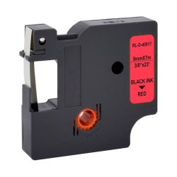Tarranauha 9mmx7m musta/punainen  Dymo yhteensopiva S0720720