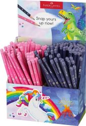 Unicorn & dinosaur lyijykynädisplay 2 väriä 144 kynää