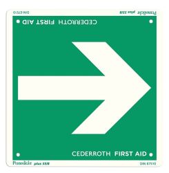 Opastekilpi NUOLI jälkivalaiseva kaksipuolinen 20x20 cm 