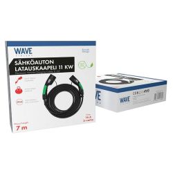 EV 3-vaiheinen sähköauton latauskaapeli Type 2 -Type2, 7m, musta