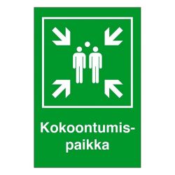 Opastekilpi Kokoontumispaikka 200x300mm alumiinia
