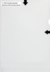 Muovitasku Rcycled A4 100mic 2 sivua auki PP kirkas appelsiinipinta 100kpl