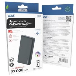 Wave HyperPower 100W varavirta 27000 mAh musta