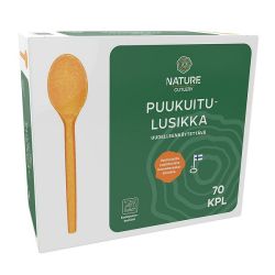 Nature Line uudelleenkäytettävä puukuituinen ruokalusikka 17 cm, 100 kpl, HoReCa
