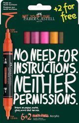 Faber-Castell Multimark akryylitussit 6+2kpl blisterpakkaus