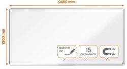 Nobo Premium Plus 240x120cm valkotaulu teräs EU-ympäristömerkki