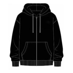 Musta vetoketjuhuppari 3XL