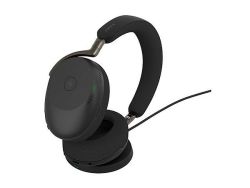 Evolve3 85 MS USB-C BT ANC  kuulokkeet latausalustalla stereo kuuloke