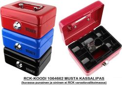 Kassalipas Pieni 4" / 12cm musta avainlukolla