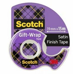 Scotch Gift-Wrap -satiiniteippi 19mm 15m katkaisutelineellä