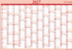 Visio Projekti taulukkokalenteri 2027