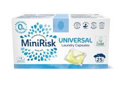 Mini Risk all-in-one Universal pyykinpesukapselit hajusteeton 25 kpl