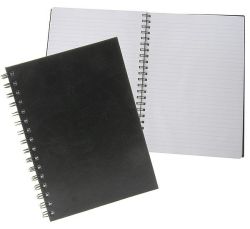 Muistikirja Binderbook A4 musta viivoitettu Kierresidottu 160 sivua FSC-sertifioitu