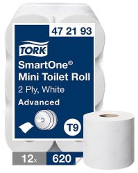 Tork T9 SmartOne Mini WC-paperi valkoinen 2-krs 620ark 12rll